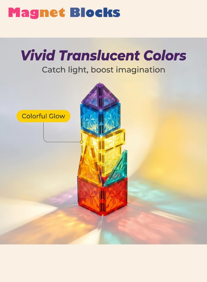 DEZHI 100Pcs Color Magnetic Accretion Block, Large Scale Set, Rounded Edge Design,Smooth To The Touch.Free Assembly, Etc,Enhances The Ability of Logical Thinking for Your Kids. Exercise Children's Sense of Three-dimensional Space. - Image 3